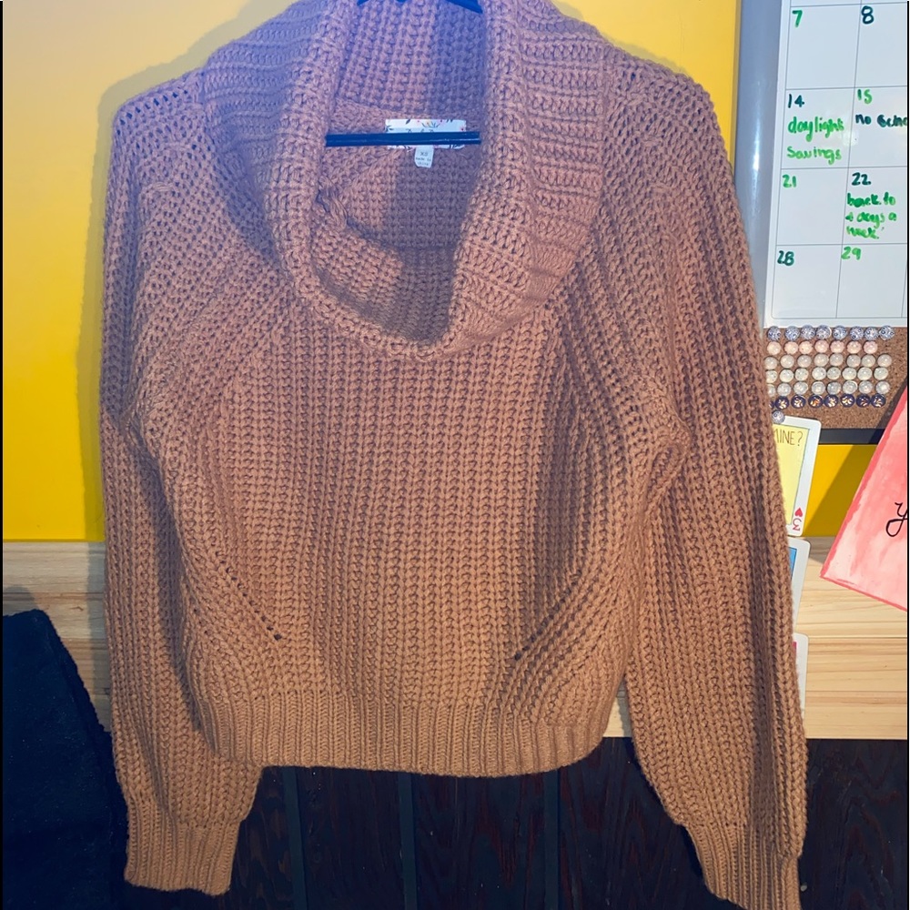 Pink Rose turtleneck sweater